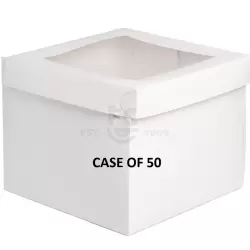 12X12X10 White Cake Box with Window - Case of 50