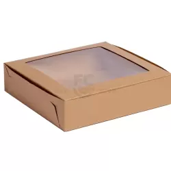 10x10x2.5 Pie Box with Window - Kraft